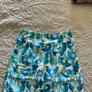 Floral Patterned Skirt - Green and Blue golf skirt